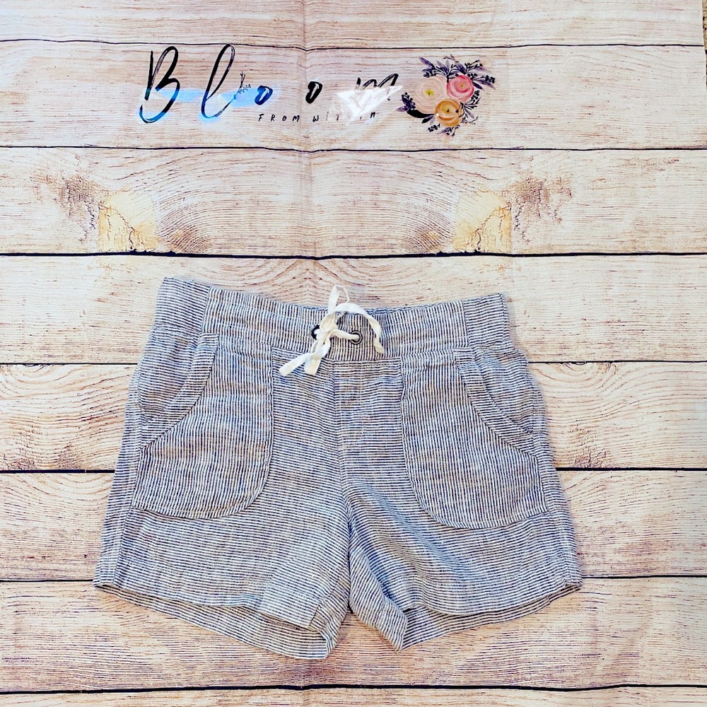 🌷Athleta Striped drawstring linen shorts size 2! - Picture 2 of 5